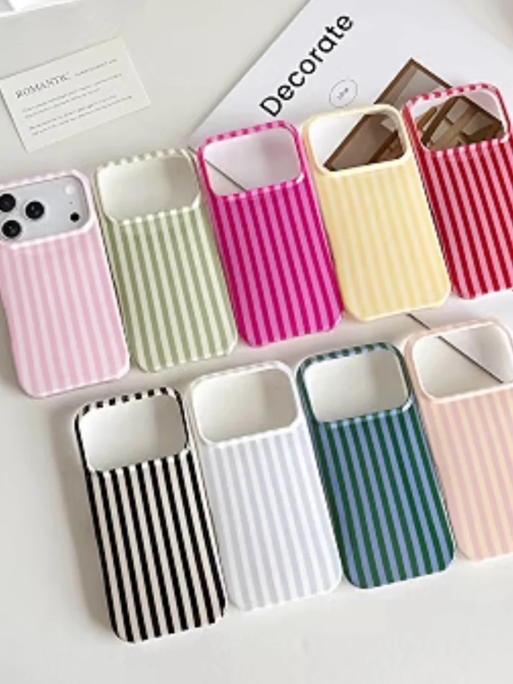 New iPhone 17 Pro Max Striped Phone Case Green & Blue